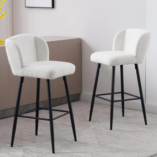 Vista 8 de RIVOVA Taburetes de bar de 26 pulgadas de altura de mostrador con respaldo, juego de 2 taburetes de bar modernos para encimera de cocina, taburetes