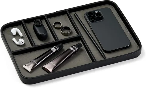 Vista 13 de Nordik - Bandeja de valet de cuero, bandeja mediana EDC - Coral Blush 9.5 x