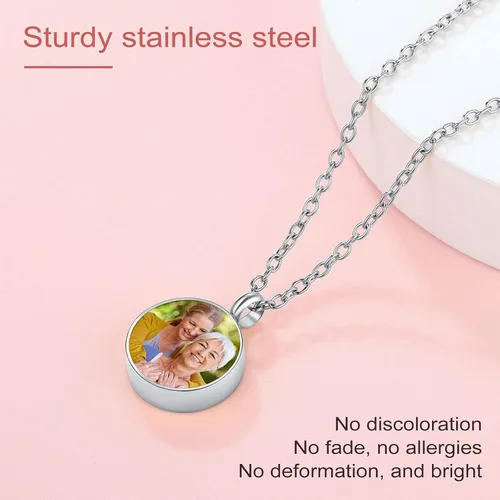 Vista 130 de FindChic Collares personalizados con urna para cenizas, barra vertical, gato, luna, reloj de arena, garra de perro, acero inoxidable, chapado en oro