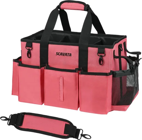Vista 12 de SCAVATA Bolsa de aseo portátil, organizador de suministros con asa y correas para el hombro para amas de casa, organizador de herramientas