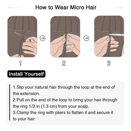 Vista 6 de SUYYA Micro Links - Extensiones de cabello humano de color rubio platino, micro bucle, extensiones de cabello humano lacio, 50 hebras, 1.41