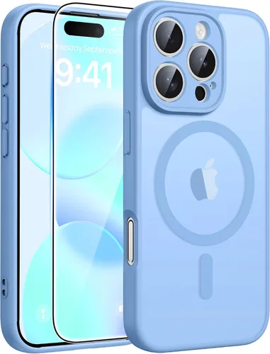 Vista 266 de FNTCASE - Funda para iPhone 16 Pro: magnética, mate, translúcida, de grado militar, protectora contra caídas, resistente, fina, duradera y a prueba
