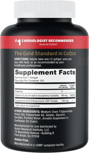 Vista 10 de Qunol Cápsulas blandas CoQ10 de 100 mg, Ultra CoQ10 100 mg, 3 veces mejor absorción, antioxidante para la salud del corazón y producción de energía