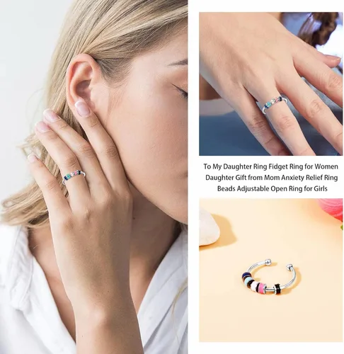 Vista 3 de Regalos para hija de mamá, anillo de circón de doble onda, anillos de madre e hija, artículos de moda, regalos de cumpleaños, Navidad, 2025