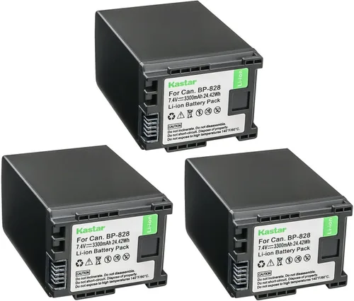 Vista 4 de Kastar Paquete de 1 batería BP-828 de 7.4 V 3300 mAh de repuesto para Canon BP-820 BP820, BP-828 BP828, cargador Canon CG-800 CG800, Canon VIXIA HF