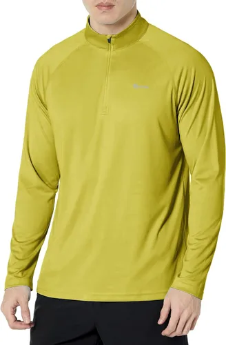 Vista 33 de Men's UPF 50+ Rash Guard 1/4 Zip Stand Collar Swim Shirt Long Sleeve Berry Conservar