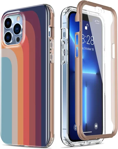 Vista 29 de Esdot Funda protectora para iPhone 13 Mini con protector de pantalla integrado, protección de grado militar con diseños de moda para mujeres