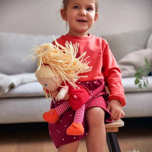 Vista 2 de HABA Muñeca Annelie suave de 12 pulgadas con pelo rubio, cara bordada Annelie/Cabello rubio