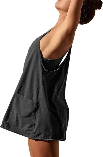 Vista 3 de Vestido de tenis para mujer FP Dupes Hot Shot Mini vestido enterizo de gran tamaño con bolsillos, pantalones cortos integrados gratuitos para verano