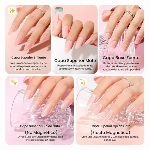 Vista 4 de GELLEN Juego de 24 esmaltes de uñas de gel, kit de esmalte de gel pastel Set 20+4 colección Blooming Pastel