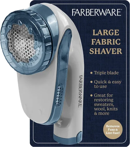 Vista 12 de Farberware Removedor de Pelusa Grande Afeitadora de Tela – Afeitadora de Pelusa a Batería con Cuchillas Triples para Ropa, Afeitadora de Suéter