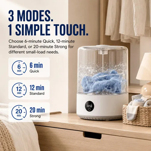Vista 6 de Mini lavadora portátil de 4 litros, lavadora compacta inalámbrica recargable para ropa interior, ropa de bebé, ropa para mascotas, ideal
