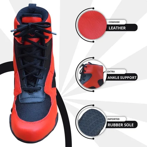 Vista 4 de Rightpunch - Zapatos de boxeo transpirables para hombres, mujeres y jóvenes Zapatos de boxeo antideslizantes y ligeros con suela de goma
