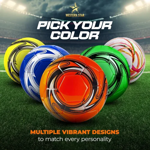 Vista 6 de Western Star Balón de fútbol Helix- Tamaño 3 4 5 – Pelotas de fútbol oficiales de grado de partido – Diseño atractivo y duradero