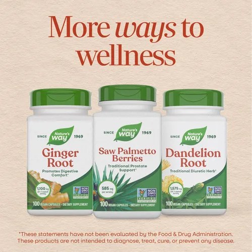 Vista 8 de Nature's Way Saw Palmetto Berries, apoyo tradicional de próstata, suplemento de hierbas para hombres, 585 mg por porción, proyecto verificado sin
