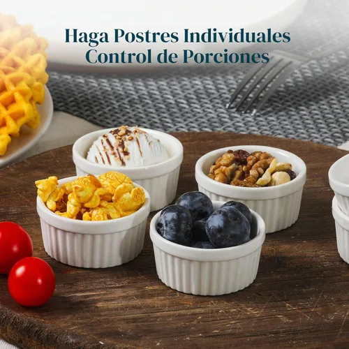 Vista 7 de DOWAN Cuencos para inmersión de 1.5 onzas, mini ramequines, pequeños platos de porcelana Ramekin, tazas de postre pequeños cuencos para condimentos