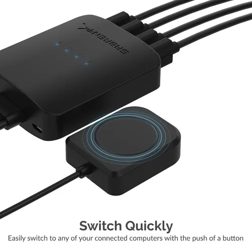 Vista 11 de SABRENT Interruptor para compartir USB 2.0 para 4 computadoras, indicadores