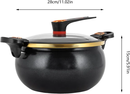 Vista 2 de Olla a presión micro de 8 L/8.45 cuartos de galón, olla de cocina antiadherente multifunción, olla de cocción a micro presión de 11 pulgadas