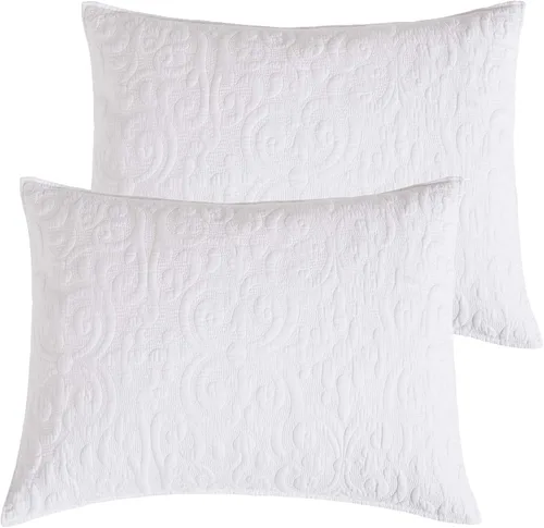 Vista 8 de Levtex Home - Sherbourne Black Stitch - Funda acolchada estándar - Medallón acolchado blanco con puntada negra - Algodón/Poliéster Puntada negra