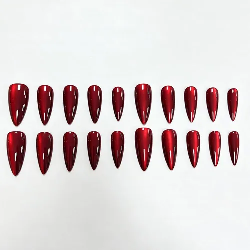 Vista 28 de Uñas postizas a presión de almendra, uñas postizas medianas con diseños de estampado francés de lámina dorada 3D, pegamento dorado Starlight en uñas