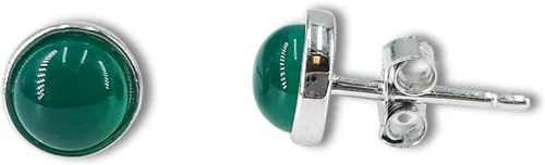Vista 76 de Pendientes naturales de 0.236 in con chapado en oro blanco sobre plata de ley, bisel cabujón de piedras preciosas regalo de joyería para ella