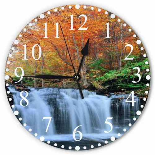 Vista 14 de Reloj de Pared Bohemio con Textura Paisley de 10 Pulgadas Operado por Batería Vector Color Rojo Brillante Reloj Silencioso Sin Tictac Relojes