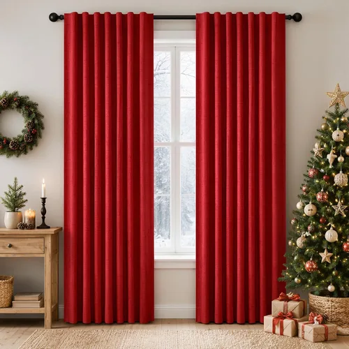 Vista 78 de MIULEE Cortinas de lino 100% opacas para dormitorio, marfil sólido, decoración de lujo, aislamiento térmico, cortinas oscurecedoras para sala