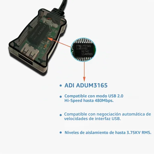 Vista 6 de DSD TECH SH-G01C USB-C 480M Aislador de alta velocidad (0.5 pies)