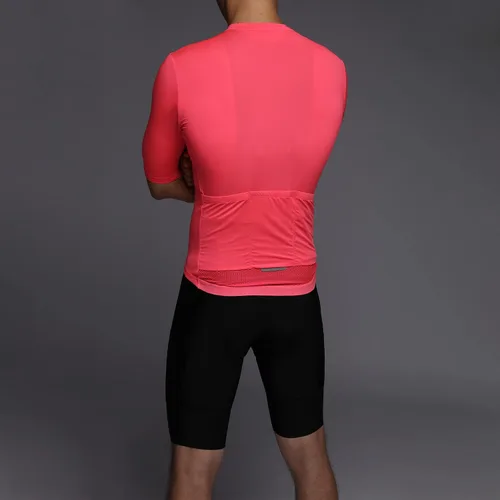 Vista 5 de Maillot de ciclismo para hombre, con bolsillo con cremallera, manga corta, ligera, Aero Race Fit, camiseta de ciclismo UPF 50+