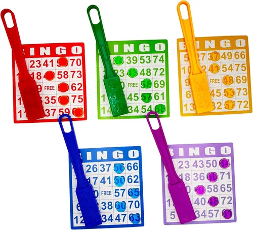 Vista 6 de JUNWRROW Varita magnética de bingo con fichas, 5 paquetes y 500 chips de metal, 5 chips de metal de color para juegos en grupo grande, noche