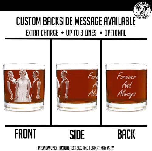 Vista 5 de Vaso de whisky grabado personalizado de 11 onzas, regalos personalizados para hombres, él, día del padre, imagen fotográfica grabada personalizada