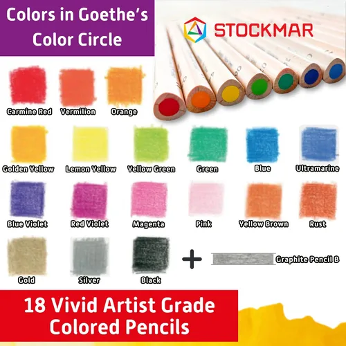 Vista 4 de STOCKMAR Lápices de colores triangulares 18 colores + 1 lápiz de grafito