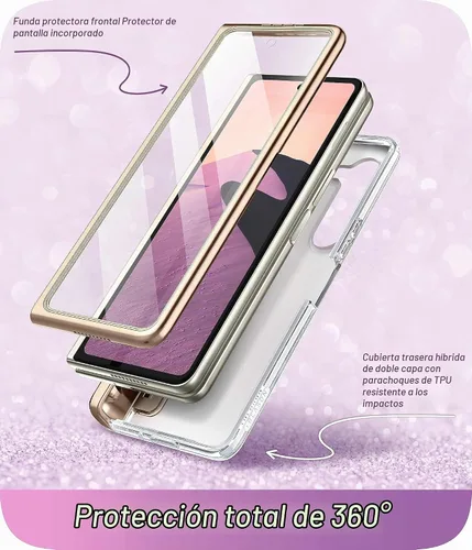 Vista 3 de i-Blason Cosmo - Funda para Samsung Galaxy Z Fold 5 con soporte para bolígrafo, protector de pantalla integrado, protección de bisagra, 3 fundas