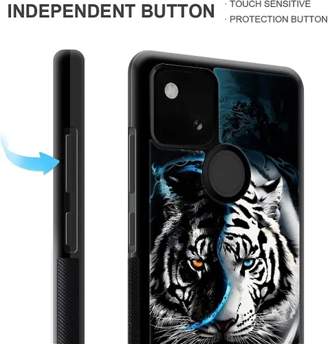 Vista 364 de Compatible con Google Pixel 4A 5G Mobile Case Creative Acrylic Panel trasero Silicona Protección Grip especialmente diseñado para Google Pixel 4A 5G