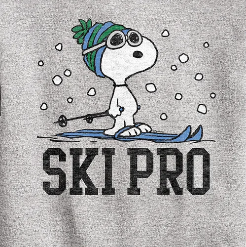 Vista 3 de HYBRID APPAREL - Peanuts - Snoopy Ski Pro - Sudadera de forro polar con cuello redondo para niños y jóvenes
