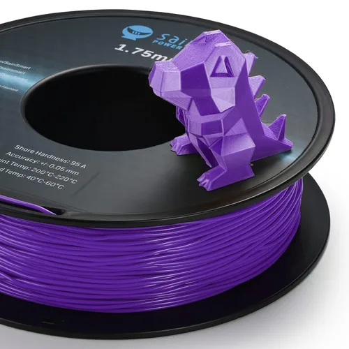 Vista 3 de SainSmart - Filamento de impresión 3D flexible de TPU, 1.75 mm, 0.8 kg, precisión dimensional +/- 0.05 mm, Kaoss Violeta