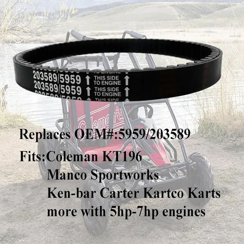 Vista 2 de Chikia 203589 Correa de Go Kart Compatible con Coleman KT196 Correa de transmisión para convertidor de torsión de serie 30 Correa 196CC Go Kart