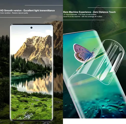 Vista 4 de 2 protectores de pantalla frontal flexible para iPhone 14 Pro Max de 6.7 pulgadas 2022 Película de hidrogel 3D transparente TPU sensible al tacto