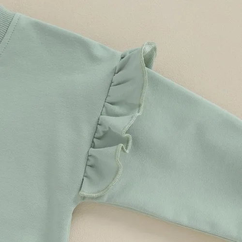 Vista 48 de Sudadera unisex de algodón de color sólido para bebé, camiseta de manga larga con cuello redondo