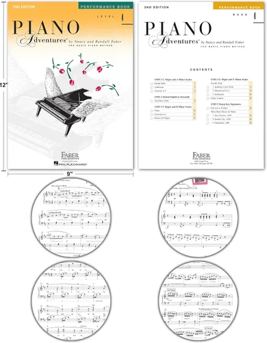 Vista 3 de Piano Adventures Level 4 Learning Set 2ª edición por Nancy Faber - Lección, teoría, actuación, técnica y arte libros y música Julieta teclas