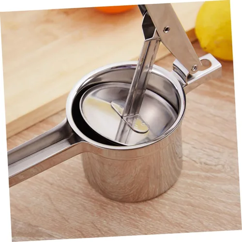 Vista 6 de Cabilock Exprimidor manual de limón de acero inoxidable con mango largo para apretar sin esfuerzo y fácil limpieza para chefs caseros y cocinas