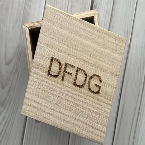Vista 2 de DFDG - Caja de almacenamiento de madera con tapa, decoración de caja de tesoro de madera, para manualidades, sin pintar, caja de madera, caja