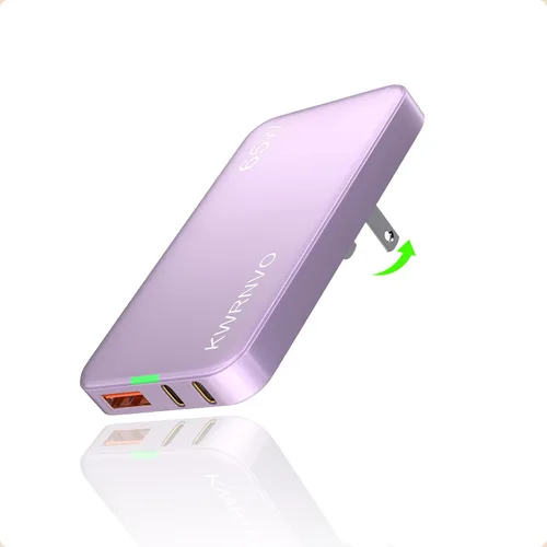 Vista 16 de Cargador de pared USB plano, 3 puertos ultra delgado cargador de pared rápido para Pixelbook, iPad Pro, iPhone 17/16/15/14 negro