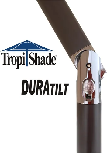 Vista 3 de Paraguas de mercado Tropishade 9 ft Bronce de aluminio con cover Beige de poliéster, Beige