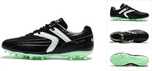 Vista 5 de KELME Tacos de fútbol para hombres y jóvenes, zapatos de fútbol de piel de becerro, zapatos de fútbol al aire libre, multiterreno, ligeros