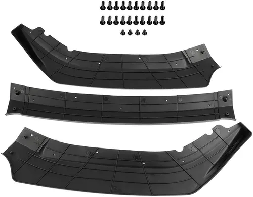 Vista 4 de OCPTY 3 alerones de parachoques delantero de coche negro brillante para Honda Civic 2016-2020