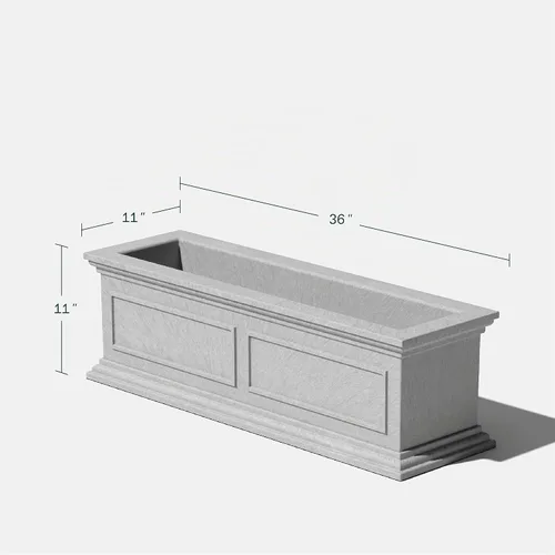 Vista 2 de Veradek Brixton Series - Maceta rectangular para exteriores Gris