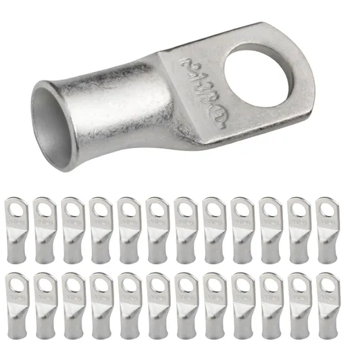 Vista 191 de SELTERM 5 piezas terminales de cable de cobre estañado 1/0 AWG perno de 1/2", extremos de cable de batería, terminales de anillo, conectores