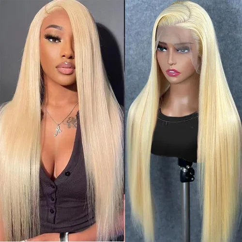 Vista 15 de Pelucas de cabello humano lacio para mujeres negras, encaje frontal de 13 x 4 pulgadas, previamente despuntada, sin pegamento, HD frontal, negro