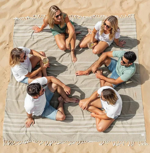 Vista 20 de LANE LINEN - Paquete de 4 toallas de playa de gran tamaño, toalla de piscina prelavada, extragrande, de secado rápido y sin arena, toalla de viaje